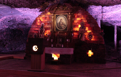 Heilige Barbara, Schutzpatronin der Bergleute, im Schaubergwerk Altaussee | © Land schafft Leben 